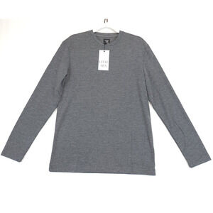 Level Ten Long Sleeve Knit Shirt Men S Charcoal Gray Crew Neck Outdoor Casual